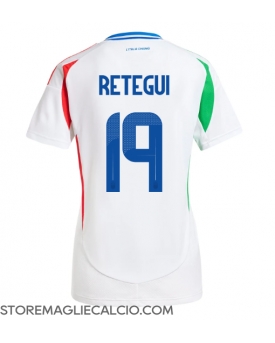 Italia Mateo Retegui #19 Maglia Gara Trasferta Repliche Europei 2024 Donna